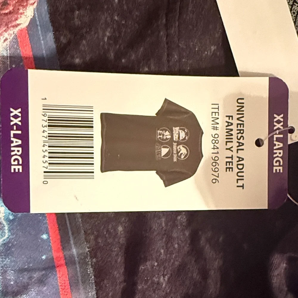 Universal Black Short Sleeve Tee with Neon Dinosaur, Shark & Space Graphic - Picture 5 of 5